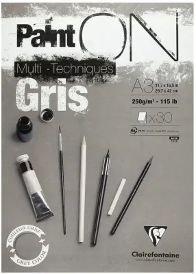 CLAIREFONTAINE ÇİZİM BLOĞU PAINT-ON GREY A3 250 GR 30 YP PO975810