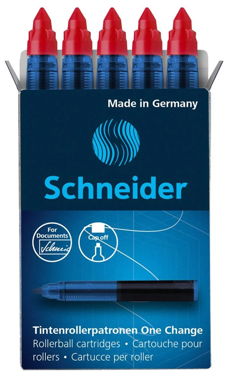 SCHNEIDER ROLLER KALEM  REFİLİ ONE CHANGE 5 Lİ KUTU KIRMIZI SCR361