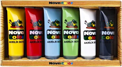 NOVA COLOR AKRİLİK BOYA TUP 75 GR SET 6 LI NC-2200