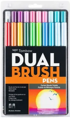 TOMBOW AB-T DUAL BRUSH PEN GRAFİK KALEMİ  SETİ 20 RENK PERFECT BLENDS (193) T-AB-T-20CPE