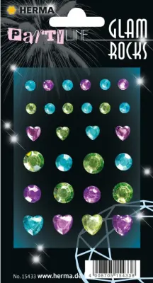 HERMA ETİKET GLAMROCKS RENKLİ TAŞLAR NANE YEŞİLİ&amp;AÇIK MAVİ 15433