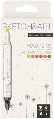 BRUNO VISCONTI TWIN MARKER SKETCH &amp; ART 6 RENK SONBAHAR 22-0081/01