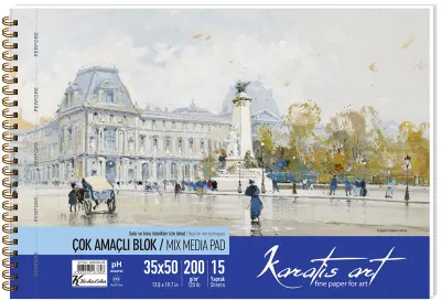 KESKİN RESİM KAĞIDI KARATİS ART 35x50 200 GR 50 Lİ 487002