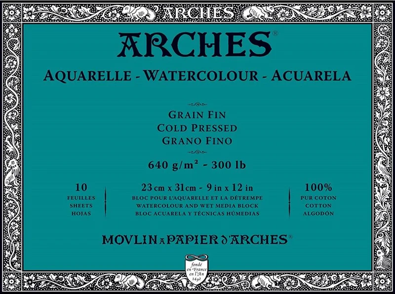 ARCHES SULU BOYA BLOĞU WC SP BL WHNA 23x31 640 GR 10 SF A1795065