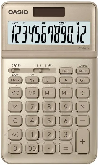 CASIO HESAP MAKİNESİ MASAÜSTÜ JW-200SC-GD ALTIN