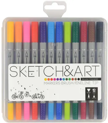 BRUNO VISCONTI BRUSH PEN SKETCH &amp; ART 12 RENK 22-0082