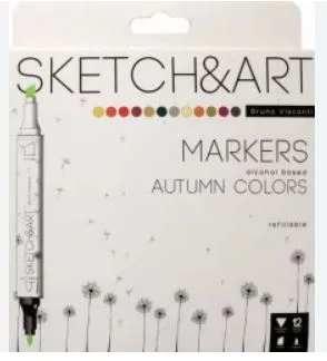 BRUNO VISCONTI TWIN MARKER SKETCH & ART 12 RENK SONBAHAR PEYZAJ 22-0076/06