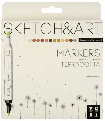 BRUNO VISCONTI TWIN MARKER SKETCH &amp; ART 12 TOPRAK 22-0076/09