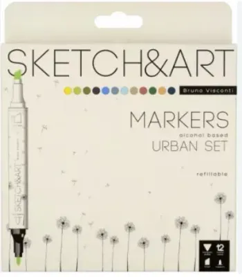 BRUNO VISCONTI TWIN MARKER SKETCH &amp; ART 12 RENK MİMARİ 22-0076/07