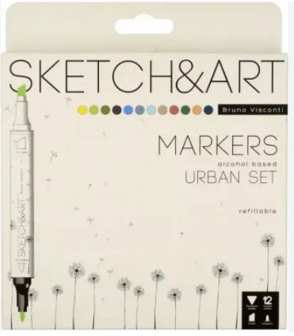 BRUNO VISCONTI TWIN MARKER SKETCH & ART 12 RENK MİMARİ 22-0076/07