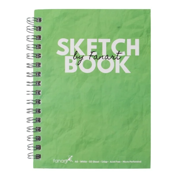 FANART ACADEMY ÇİZİM BLOĞU SKETCH BOOK SPİRALLİ A6 80 GR 50 YP YEŞİL F-8673.A5