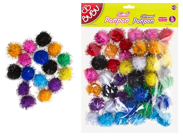 BU-BU PONPON SİMLİ 3 CM 50 Lİ CRN-BUBU00113