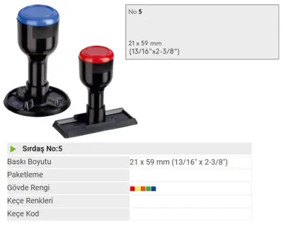 SIRDAŞ MÜHÜR SAPI PLASTİK  P5 59x21 MM