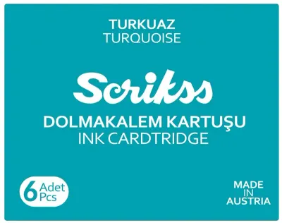 SCRIKSS DOLMA KALEM  KARTUŞU 6 LI PAKET TURKUAZ