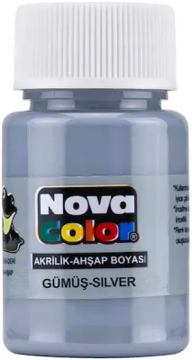 NOVA COLOR AKRİLİK BOYA ŞİŞE 30 CC GÜMÜŞ NC-235