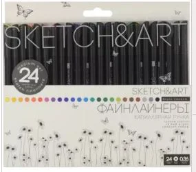 BRUNO VISCONTI SKETCH & ART SİYAH SERİ 0.36 İNCE UÇ 24 RENK 36-0019