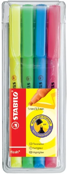 STABILO FOSFORLU KALEM FLASH SET 4 LÜ (S/Y/M/P) 555/4