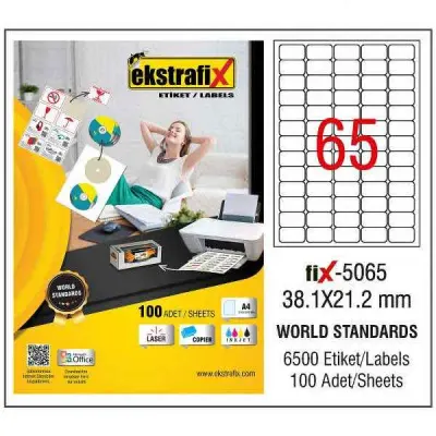 EKSTRAFİX LASER ETİKET 38.1x21.2 MM FİX-5065