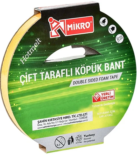 PASİF MİKRO ÇİFT TARAFLI KÖPÜK BANT 18 MM x 5M BNT202