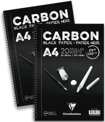 CLAIREFONTAINE ÇİZİM BLOĞU CARBON SPİRALLİ YANDAN A5 120 GR 20 YP CR97617