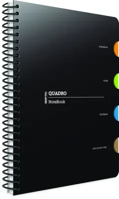 GIPTA DEFTER QUADRO 17X24 SPİRALLİ PP KAPAK 4 SEPERATÖRLÜ 150 YP. ÇİZGİLİ 2907