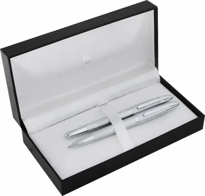 STEELPEN DOLMA KALEM+TÜKENMEZ KALEM SET VENÜS SERİSİ DESENLİ KROM 175