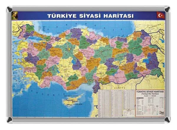AKYAZI HARİTA TÜRKİYE SİYASİ 70X100 0251