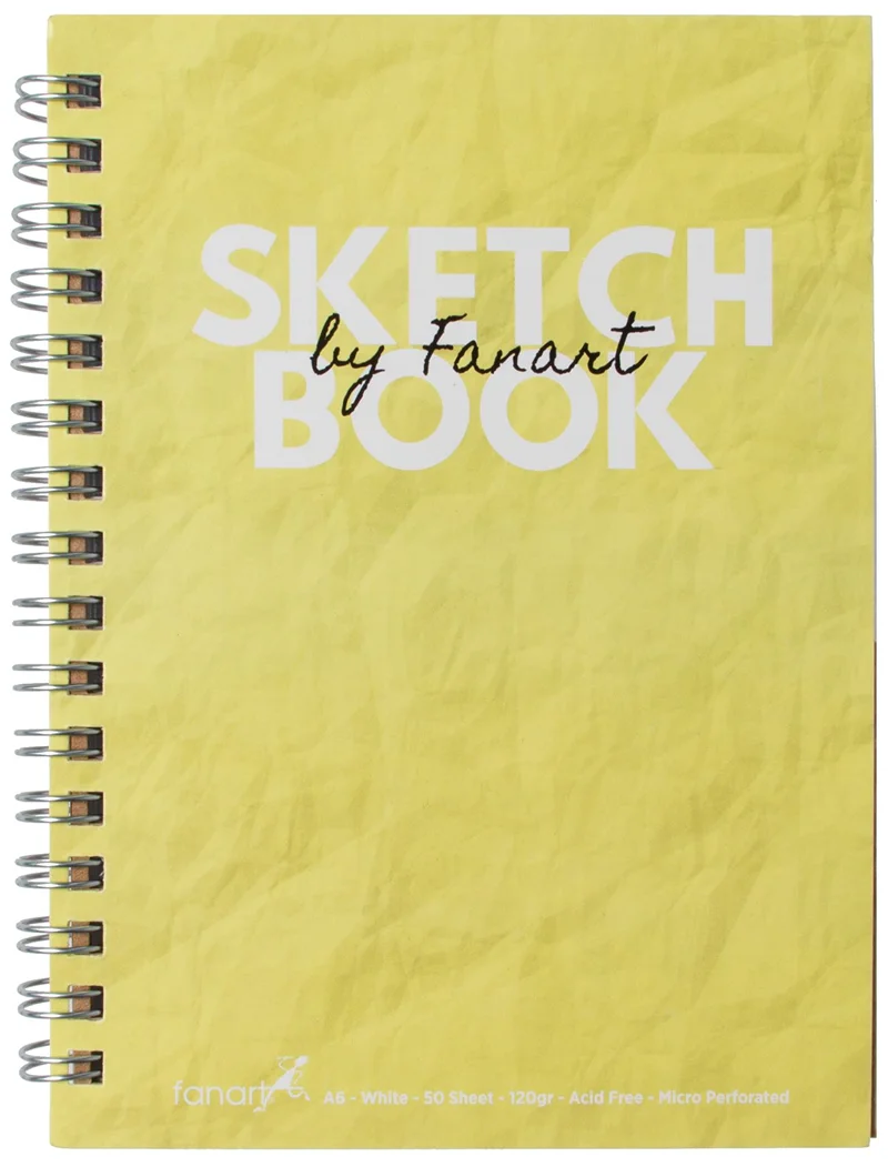FANART ACADEMY ÇİZİM BLOĞU SKETCH BOOK SPİRALLİ A6 80 GR 50 YP SARI F-8674.A5