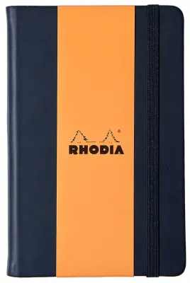 RHODIA DEFTER BOUTIQUE SERT DERİ KAPAK ELASTİK BANTLI A5 90 GR 96 YP ÇİZGİLİ SİYAH RW118609