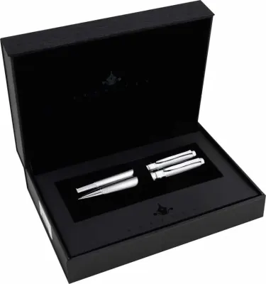 STEELPEN DOLMA KALEM+TÜKENMEZ KALEM SET SANTANA SERİSİ  KROM 7283