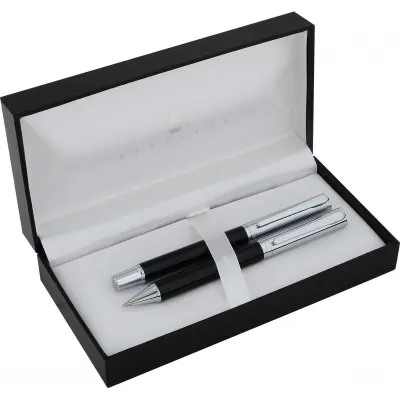 STEELPEN DOLMA KALEM+TÜKENMEZ KALEM SET ELITE SERİSİ PLUS KROM SİYAH 5083