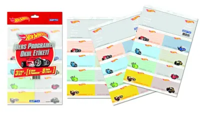 GIPTA OKUL ETİKETİ DERS PROGRAMLI HOT WHEELS 16x24 3 YP. 5410