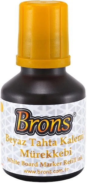 BRONS BEYAZ TAHTA KALEMİ  MÜREKKEBİ  30 CC SARI BR-383