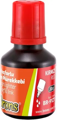 BRONS FOSFORLU KALEM MÜREKKEBİ KIRMIZI 30 CC BR-9121