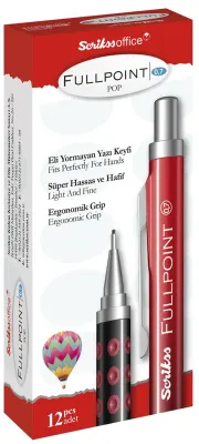 SCRIKSS OFFICE VERSATİL KALEM FULL POINT POP 0.7 PEMBE-SİYAH 12 Lİ KUTU