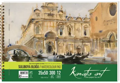 KESKİN SULUBOYA BLOK KARATİS ART 35x50 300 GR SPİRALLİ 12 YP. 488008