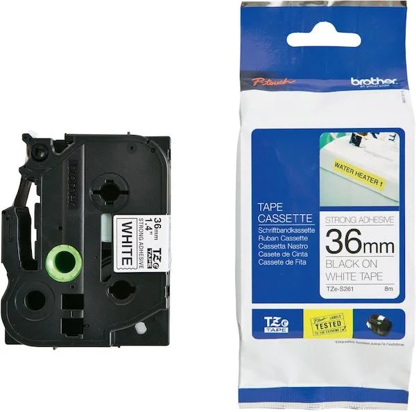 BROTHER PTOUCH ETİKET 36MM BEYAZ-SİYAH 36TZS261
