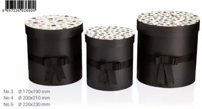 GIPTA KUTU SETİ 3 LÜ SİLİNDİR BLACK WHITE GOLD BX69000