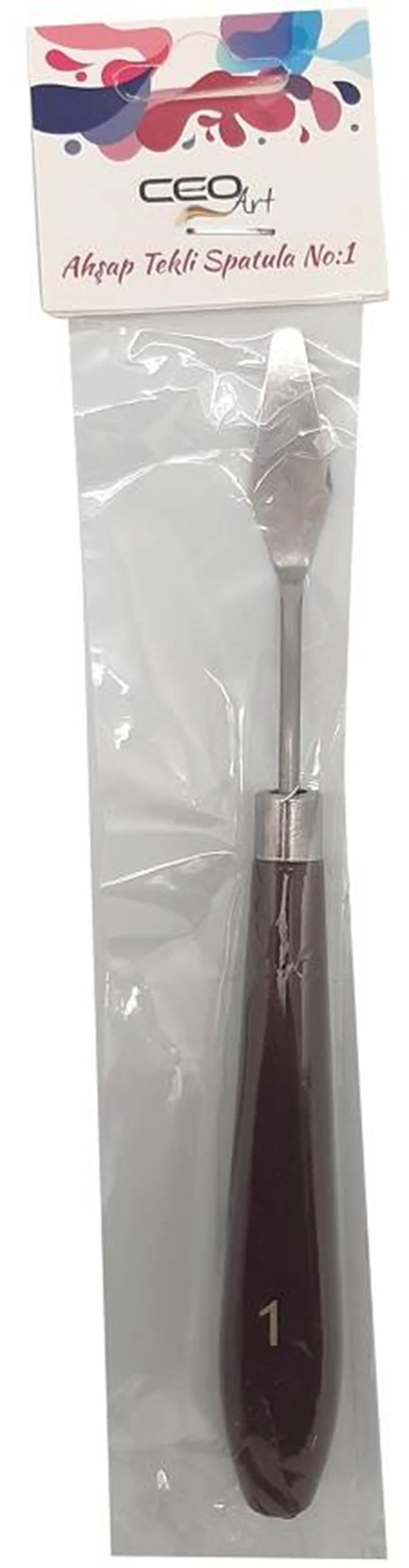 CEOART METAL SPATULA TEKLİ NO:1 (BOYALI AHŞAP SAP) CEO-SN0005