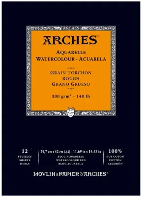 ARCHES SULU BOYA BLOĞU WC RG PA WHNA 29.7x42 300 GR 12 SF A1795104