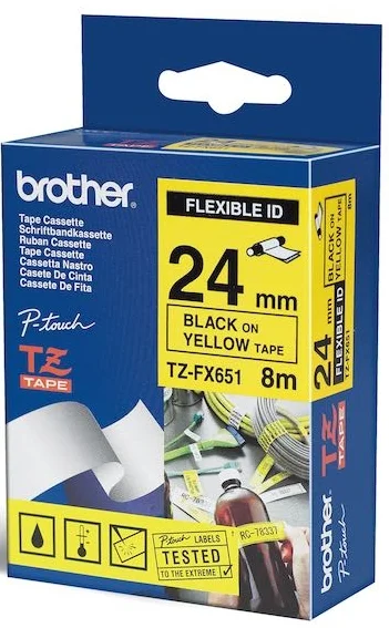 BROTHER PTOUCH ETİKET 24MM SARI-SİYAH ESN.24TFX651