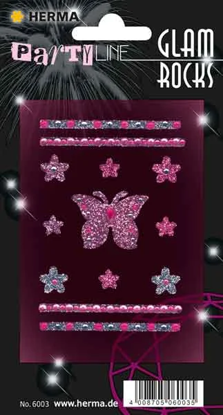 HERMA ETİKET GLAMROCKS KRİSTAL KELEBEK VE ÇİÇEKLER 6003