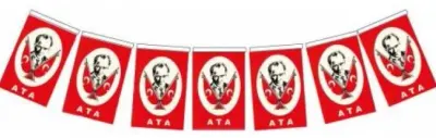 BUKET BAYRAK İPLİ ORTA ATA 8x13 CM 40 Lİ BKT-304
