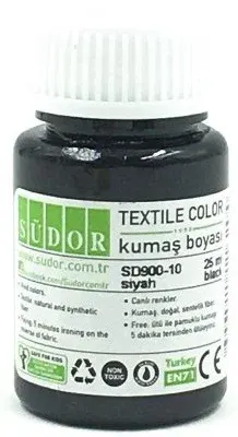 SÜDOR KUMAŞ BOYASI 25 ML SİYAH SD900-10