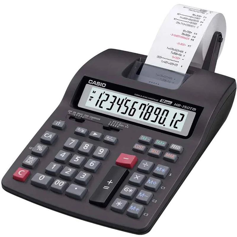 CASIO HESAP MAKİNESİ ŞERİTLİ HR-100TM-RC 12 HANE