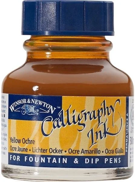 W&amp;N KALİGRAFİ MÜREKKEBİ CALLIGRAPHY INK 30 ML YELLOW OCHRE 744 WN-1111744