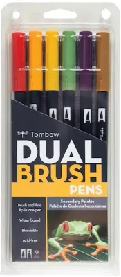 TOMBOW AB-T DUAL BRUSH PEN GRAFİK KALEMİ SETİ 6 RENK SECONDARY (163) T-AB-T-6CSE