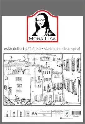 SÜDOR ESKİZ DEFTERİ SPİRALLİ   95g A4 ŞEFFAF 20YP MN04-4