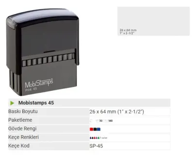 MOBİSTAMPS KAŞE 45 BOŞ KEÇE