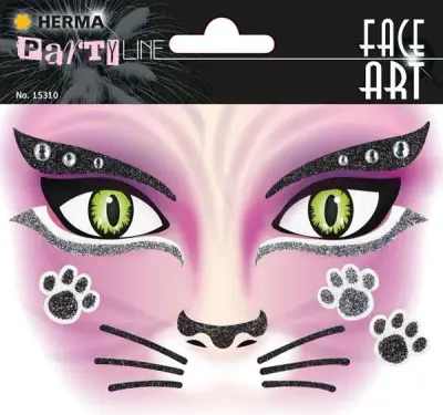 HERMA ETİKET FACE ART DECOR PEMBE KEDİ 15310
